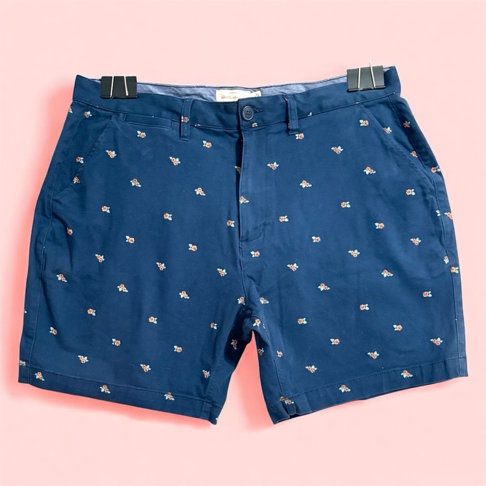 Weatherproof Vintage Men's Blue Patterned Shorts Hawaiian Flower Design Sz 36